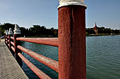 Myanmar - Mandalay, The Royal Palace, the bridge that crosses the moat. 